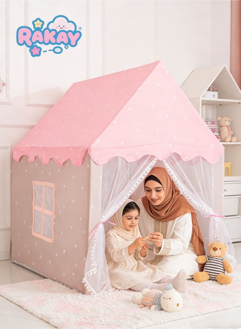 راكاي خيمة لعب للأطفال مع نوافذ، بحجم 95*125*130 سم، خيمة للأطفال، مناسبة للمرح الداخلي والخارجي، بيوت لعب على شكل قصر، سهلة التركيب والطي، توفر مساحة لعب واسعة، مناسبة للأطفال من سن 3-12 سنة للاستخدام على الشاطئ والحديقة والتخييم. - Image 2